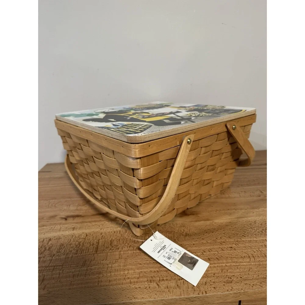 NEW University of Michigan Wolverines Becky Denny Picnic Tailgate Wicker Basket